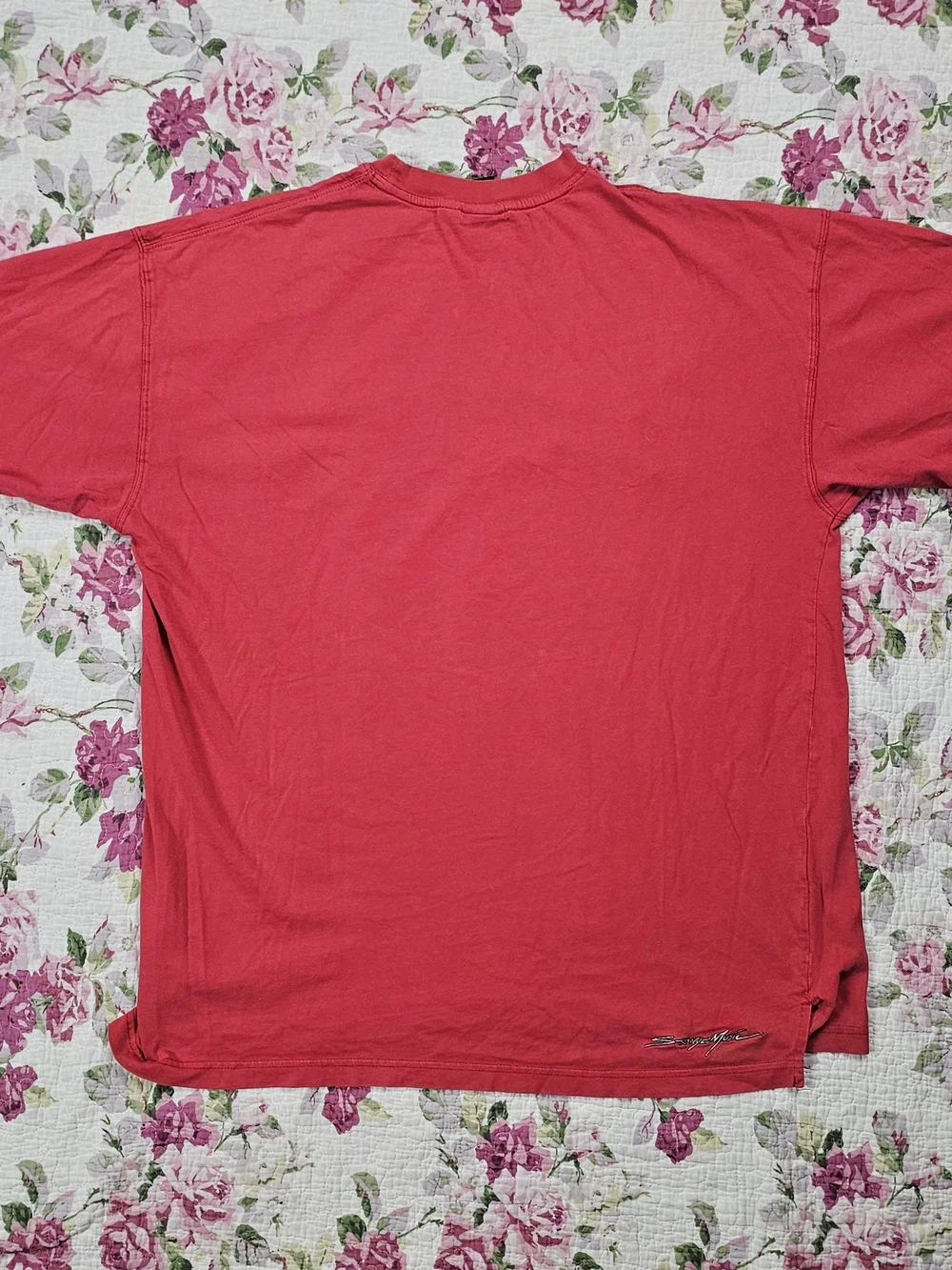 Vintage Strange Music Tech N9ne Embroidered Logo Crew Neck T-Shirt Red 2XL